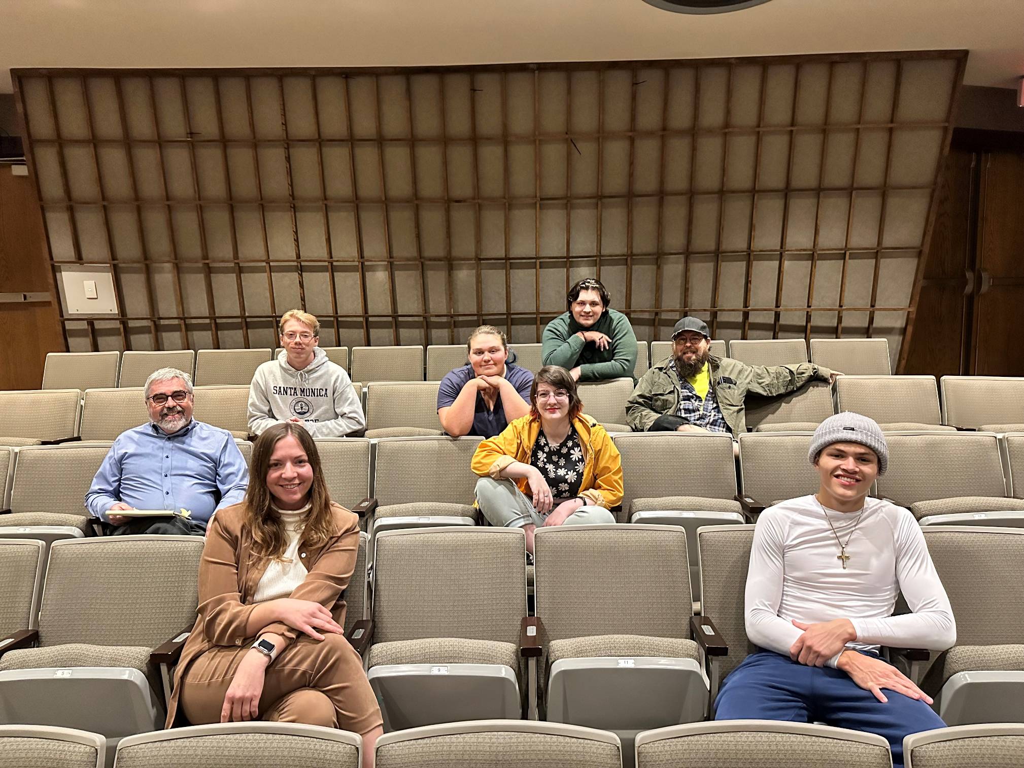 Image of the JCC Film/Drama Club with Advisor